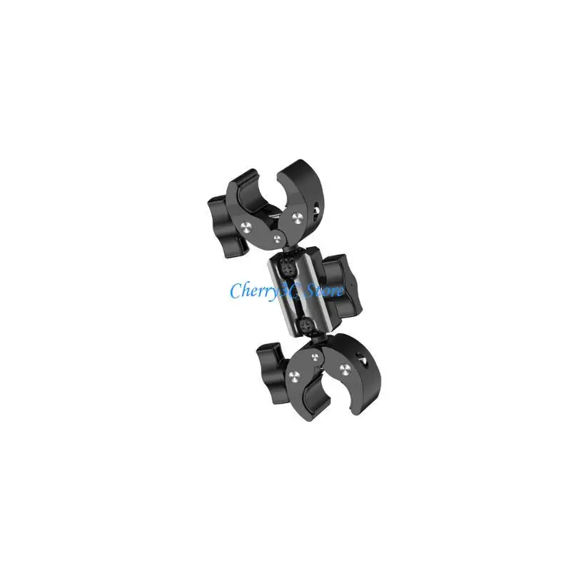 

83CE Double Head Clamp Selfies Holder for Action Cameras on Motorcycles or Bicycles