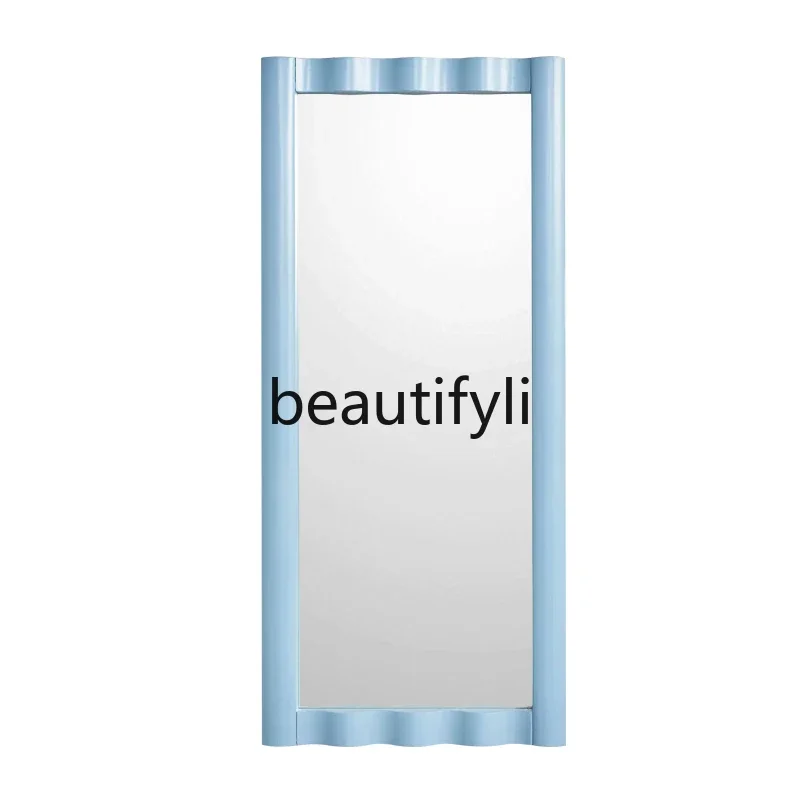 

Sky blue designer waves, high-value floor-to-ceiling mirror in bedroom and living room