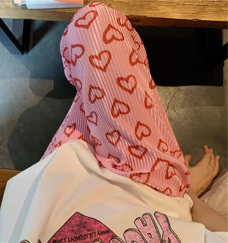 plus Size 300 Pounds Pink Heart Casual Pants Women Summer Thin Ice Silk Cool Loose Drapey Wide Leg Pants Commute Style High W...