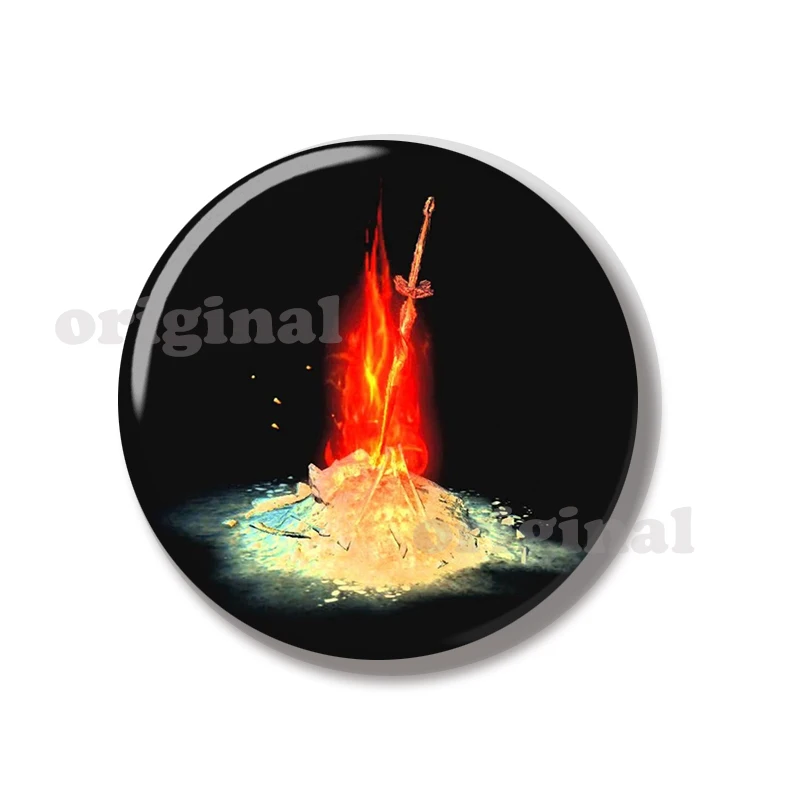 44MM Dark Souls Bonfire Sword Pin Soft Button Pin Jewelry Creative Badge Cartoon Brooch Lapel Pin Bag Hat Decoration
