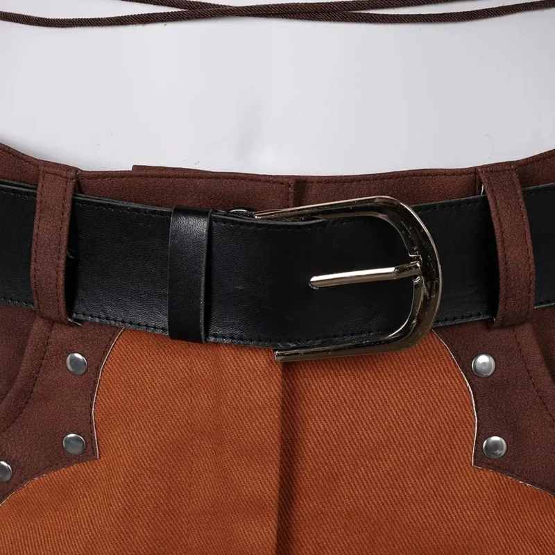 aa26Final Fantasy طبعة جديدة 7 تيفا لوكهارت تأثيري راعية البقر زي تمويه الكبار النساء فستان بلايز هالوين كرنفال ملابس الحفلات