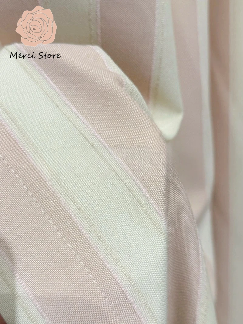 

Blackout Fabric Niche Design Simple Retro Pink Stripe Cream Style Girl Heart Curtains for Bedroom Childrens Room Drapes