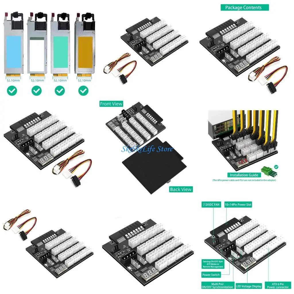 

E65E Server Adapter Dps1200fb to 6pin Graphicss Card Board Easy Installation Improve Expansion Optimals Performances
