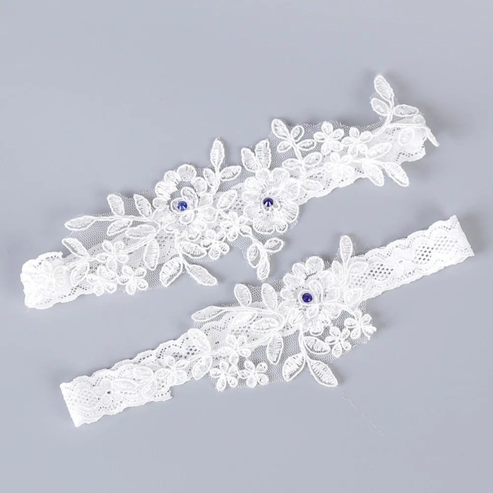 زوج واحد من أربطة الدانتيل للعروس وحفلات الزفاف والزفاف، مادة ممتازة مرنة مناسبة لتزيين وصيفة العروس