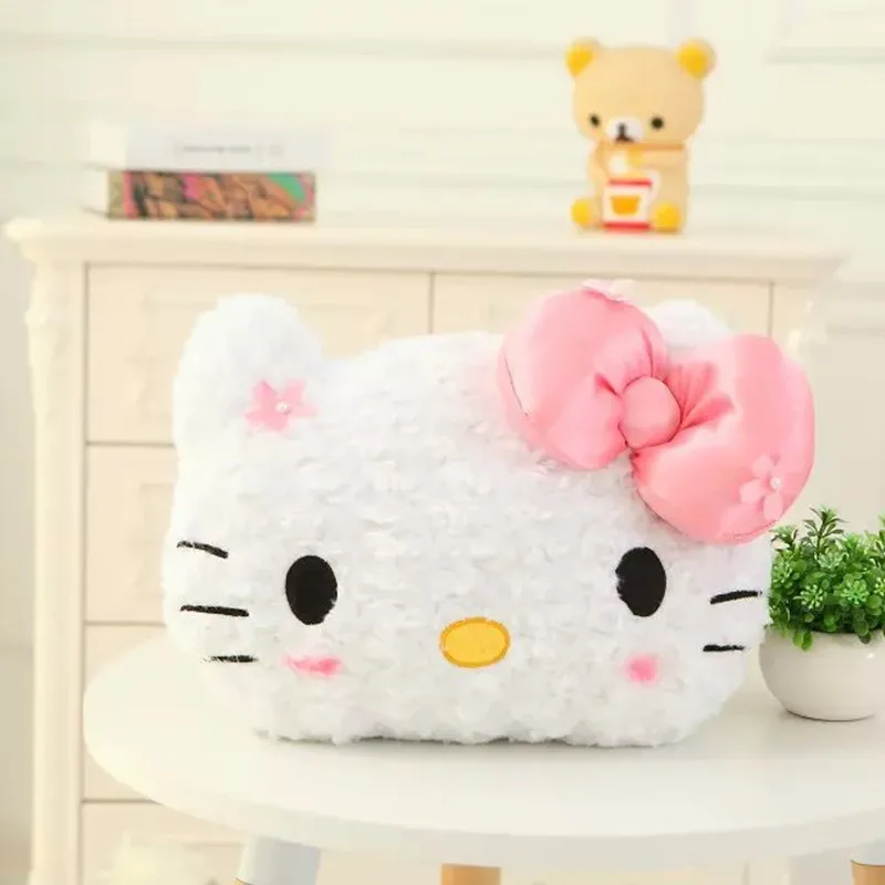 Manta de cojín de felpa de Hello Kitty Rose para niños, juguete de felpa, almohada suave, muñeca decorativa, ropa de cama, regalo de cumpleaños,