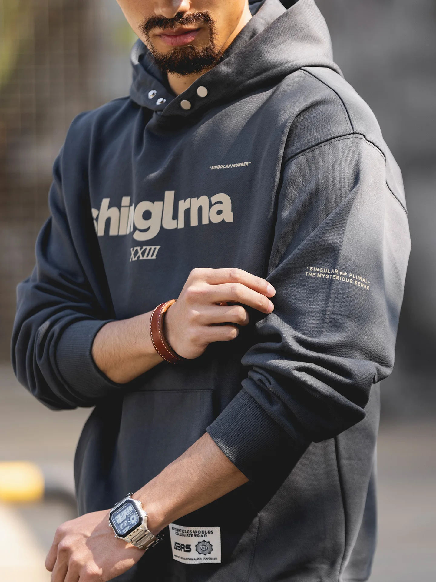 ay Hoodie Men's American Retro Letter Print Loose oulder Drop Spring Sport Leisure Top Trendy Long Sve Polyester Cotto...