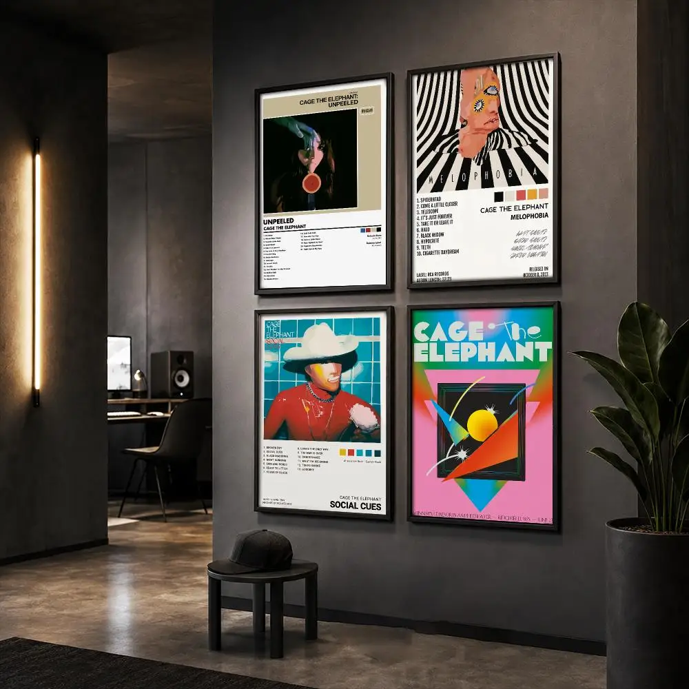 Indie Rock Band C-Cage The E-Elephant Poster Wall Art Print Sticker for Bedroom Living Room Dorm Office Modern Home Decor