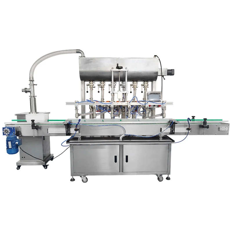 Automatic 6 Head Sauce Mixing & Filling Product Line Chili Sauce Automatic Feeding & Filling Machine  Servo Filler