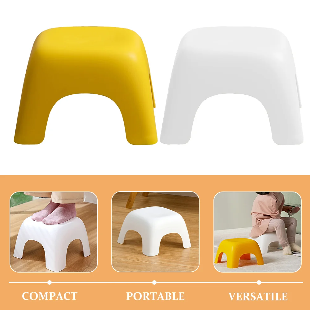 Plastic Mini Stool 2pcs Kids Small Low Stool Shoe Changing Step Stool Kid Non-slip Potty Stool Potty Poop Stool Kindergarten