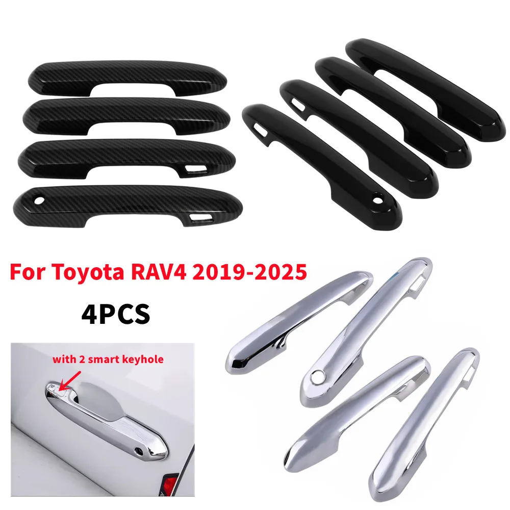 

1 комплект для Toyota RAV4 2019-2025, внешняя умная дверная ручка, рамка, накладка с защитной наклейкой Smartkey ABS, аксессуары