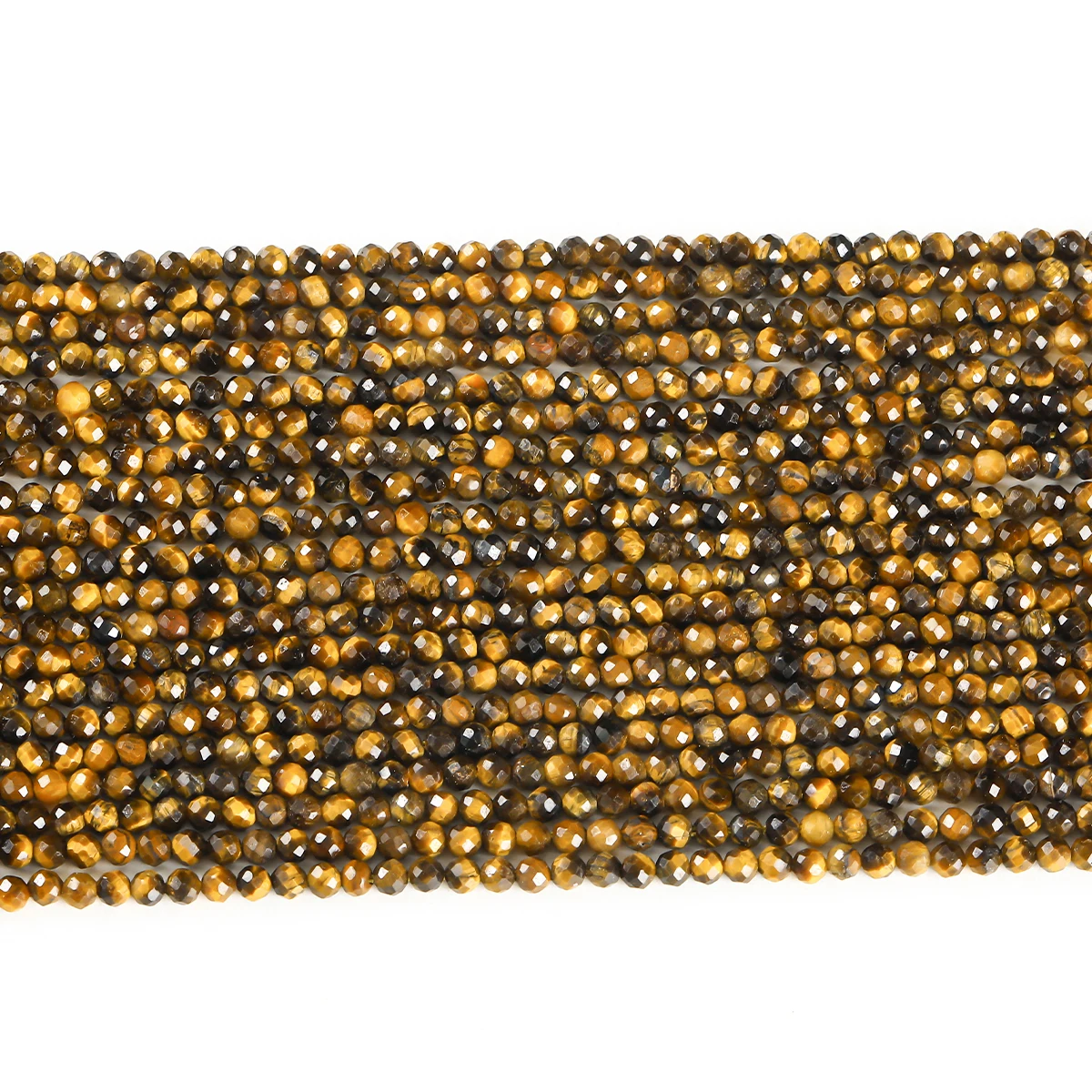 2 3 4mm Faceted Natural Yellow Tiger Eye Stone Bead Round Loose Spacer Bead for Jewelry Making Diy Necklace Bracelet Accessory