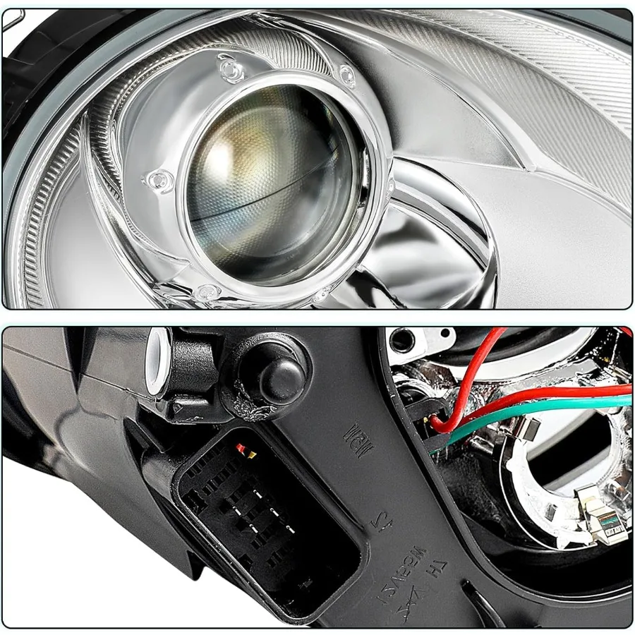 Хромированные фары в сборе для VW Volkswagen 20062010 Beetle, 2-дверный трансформируемый хэтчбек, галогенный проектор для водителя и пассажира