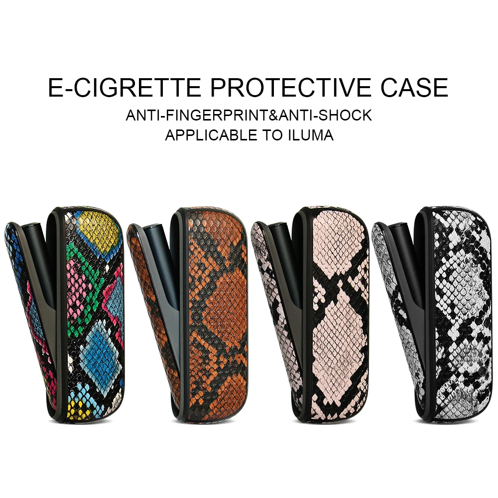 Fashion ILLUMA Side Cover+ Snakeskin Leather Case for IQOS ILLUMA Funda Decoration Accessories for ILLUMA I Replaceable Cover