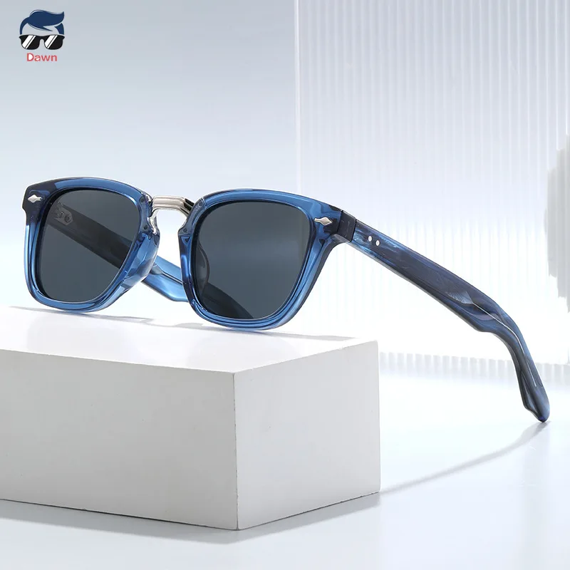 ハイエンド偏光サングラス男性女性デザイナースクエアアセテートフレーム-uv400-保護運転ファッションサングラスアウトドア