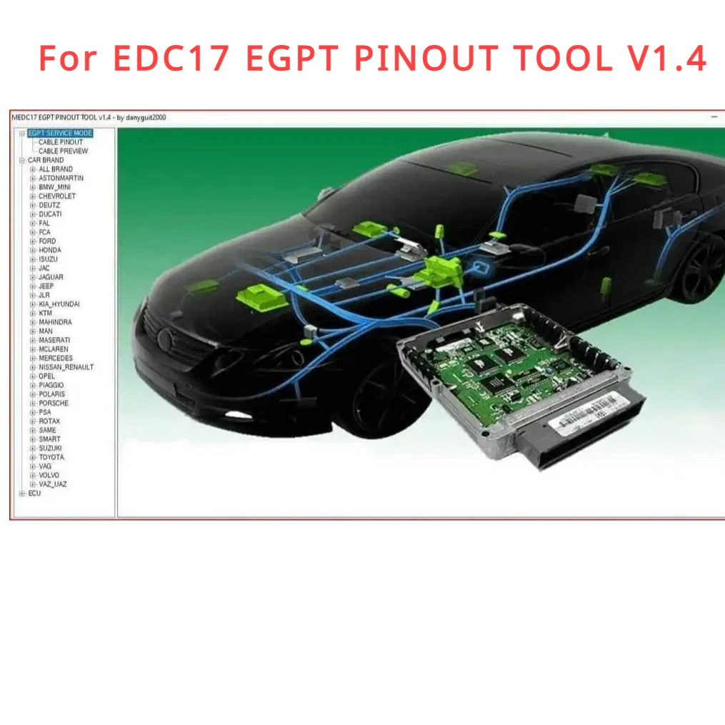 EDC17 OBD2 OBDII OBD 2 Car Repair Tools Car Repair Software For EGPT PINOUT TOOL V1.4  Support PDF Files For 2021