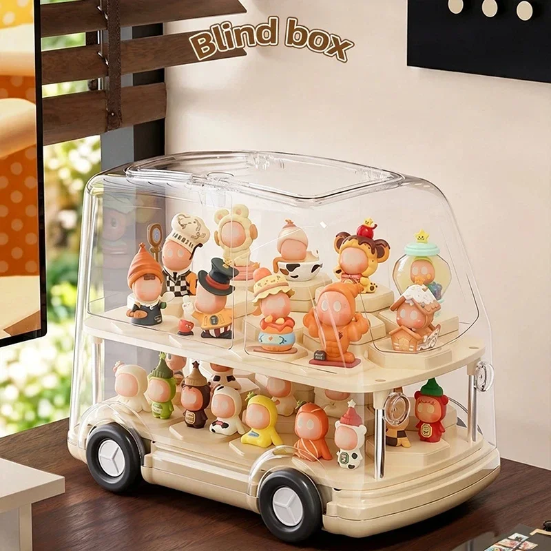 Double layer Display Stand Storage Organizer Transparent Bubble Display Box for Figurines Blocks Dustproof Car Shape Storage Box