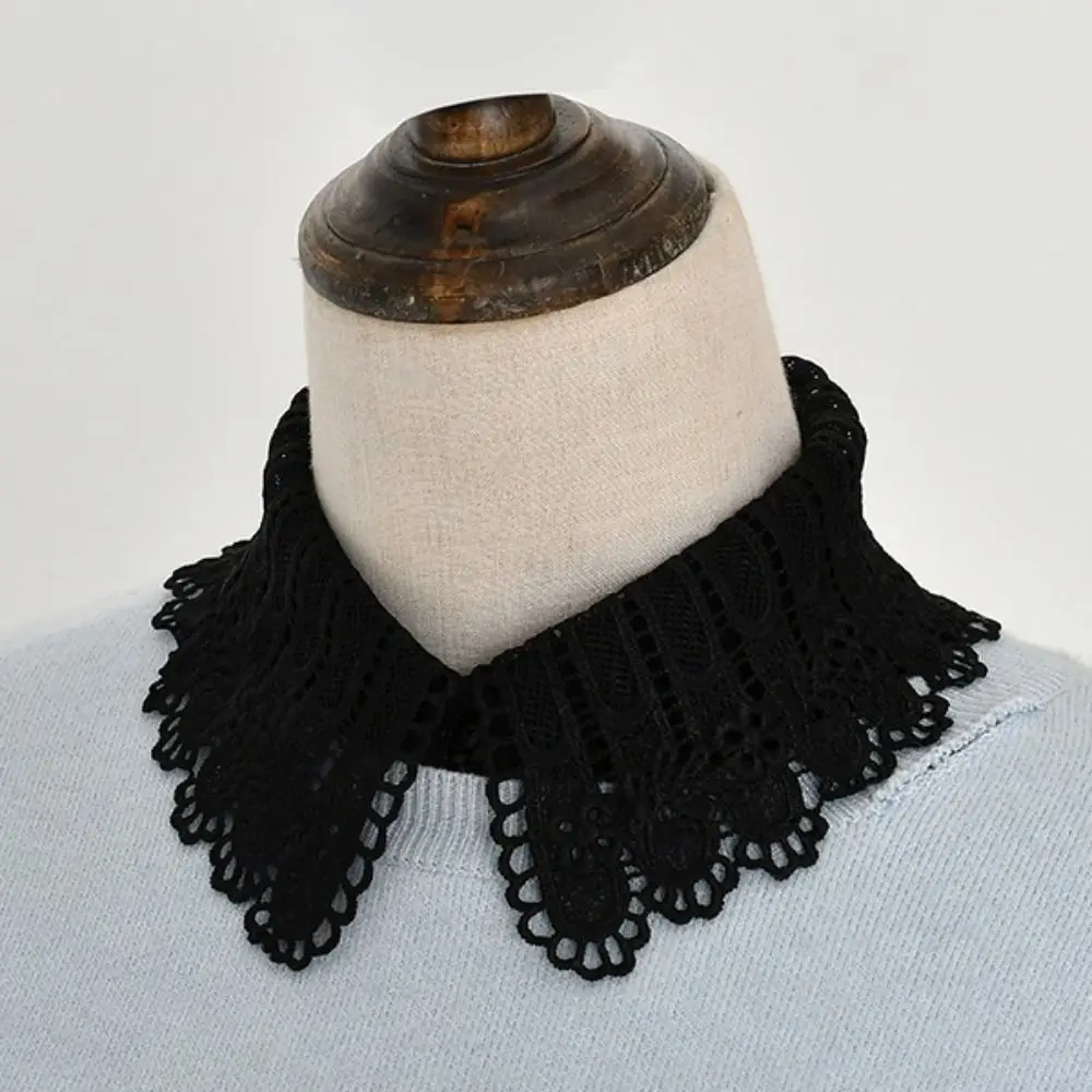 Detachable Fake Collar Clothes Accessory Lace Fake Collar White Black Lapel Half Shirt Neckline False Collar Women Girl Fashion