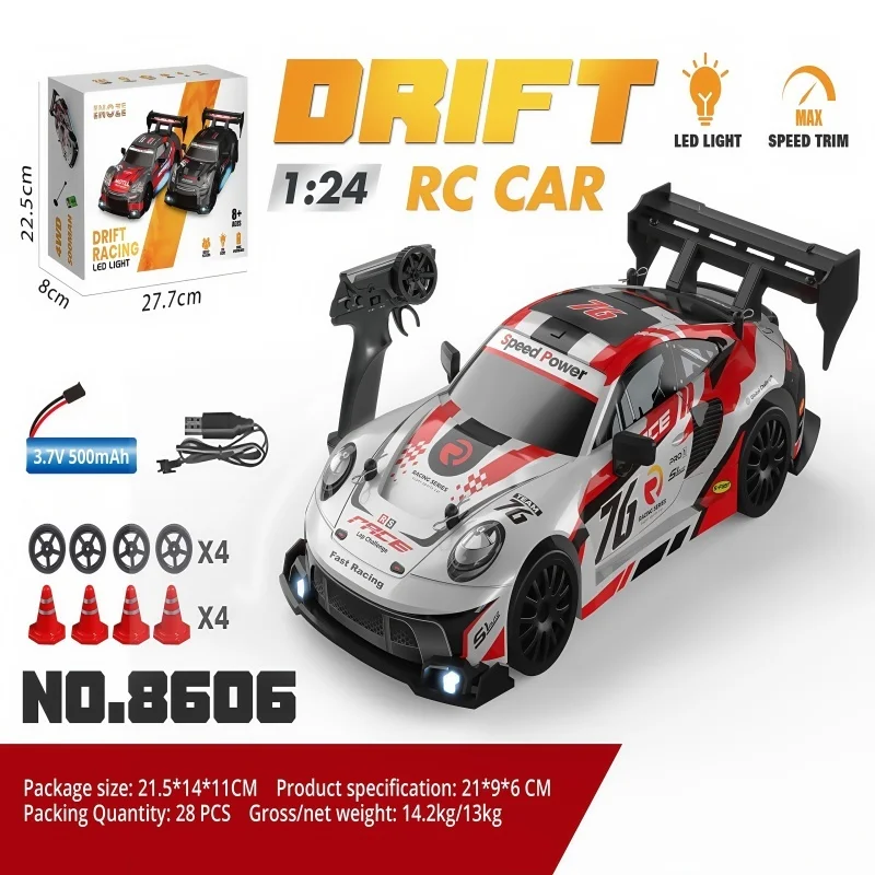 

1/24 Ae86 Professional Rc Car Remote Control Four-Wheel Drive Drift Racing Car Charging 2.4g High-Speed Led Mini Gtr Boy Toy