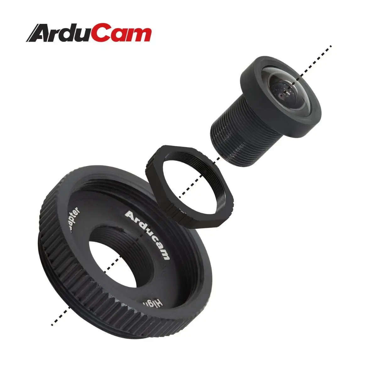 Arducam 140 Degree M12 Lens Bundle for Raspberry Pi HQ Camera, Wide Angle Lens with Portable Tripod Stand and 2ft/60cm Black Cam