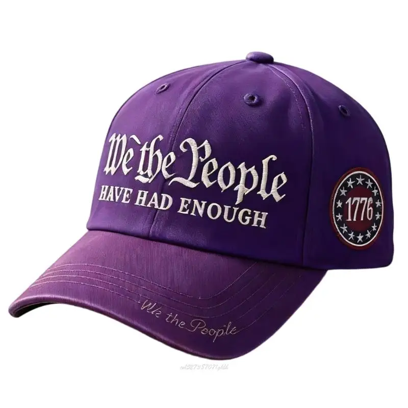 X5XA Fashionable Adjustable Strap Baseball Cap With We The People Letter Pattern For Casual Outfits