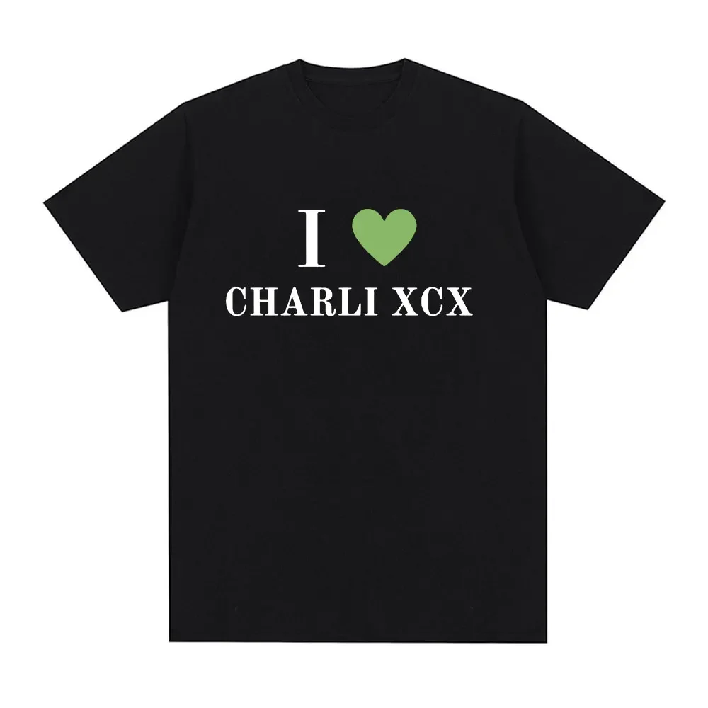 I Love Charli XCX Brat Album T Shirt Men Women Fashion Harajuku Vintage T-shirt 100% Cotton Casual Oversized T-shirts Streetwear