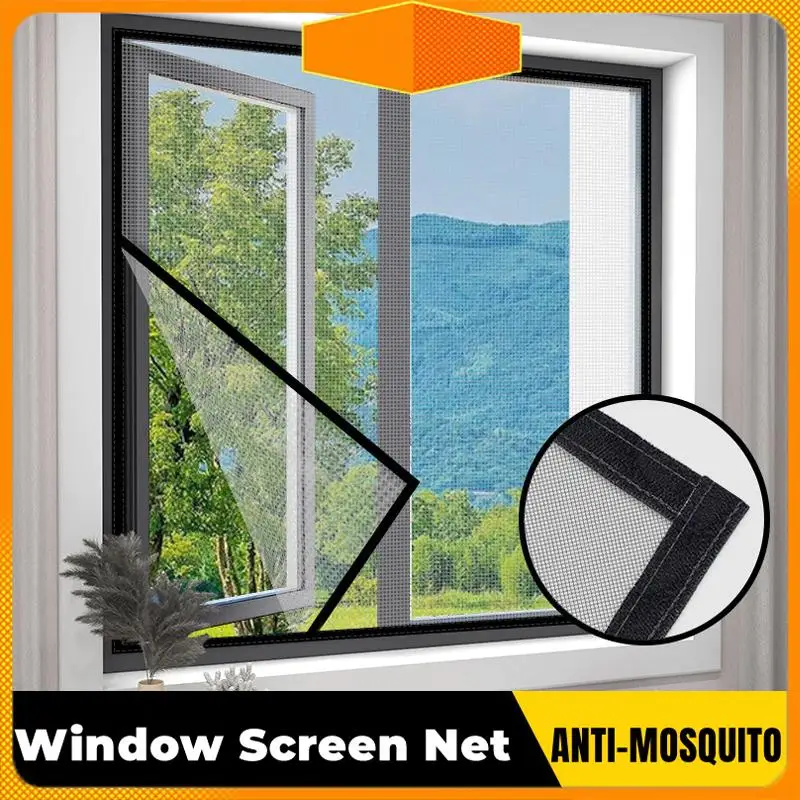 Anti-Mosquito Window Net Self-Adhesive Window Screen Net Nylon Mesh Curtain With Magic  Tape