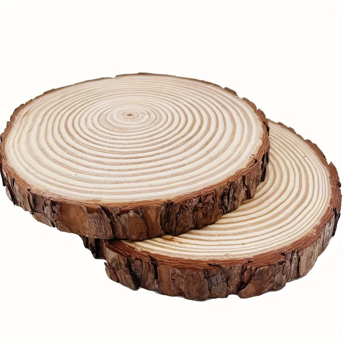 Unfinished Natural with Tree Bark Wood Slices multi-size Disc Coasters Pieces kit Circles Crafts Ornaments DIY Crafts