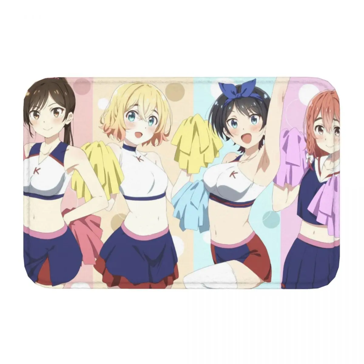 Japanese anime Rent-A-Girlfriend Bath Mat Cheerleader Doormat Flannel Carpet Balcony Rug Home Decor