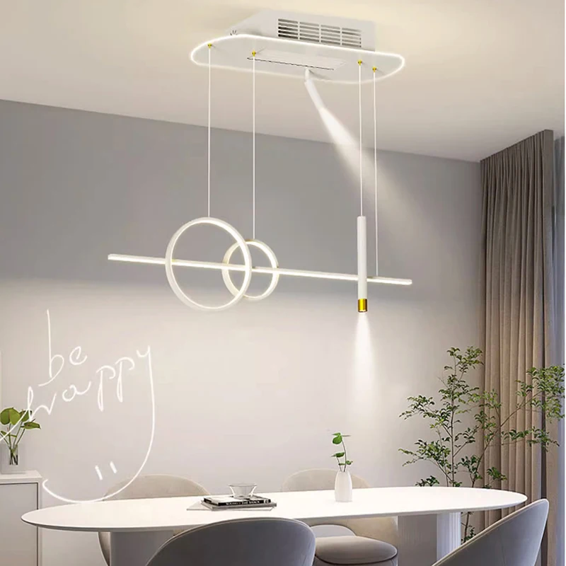 Modern Ceiling Fan Chandelier Light Kitchen Table Hanging Lamp Fixture Dimmable Indoor AirMultiplier Ceiling Fan Pendant Light