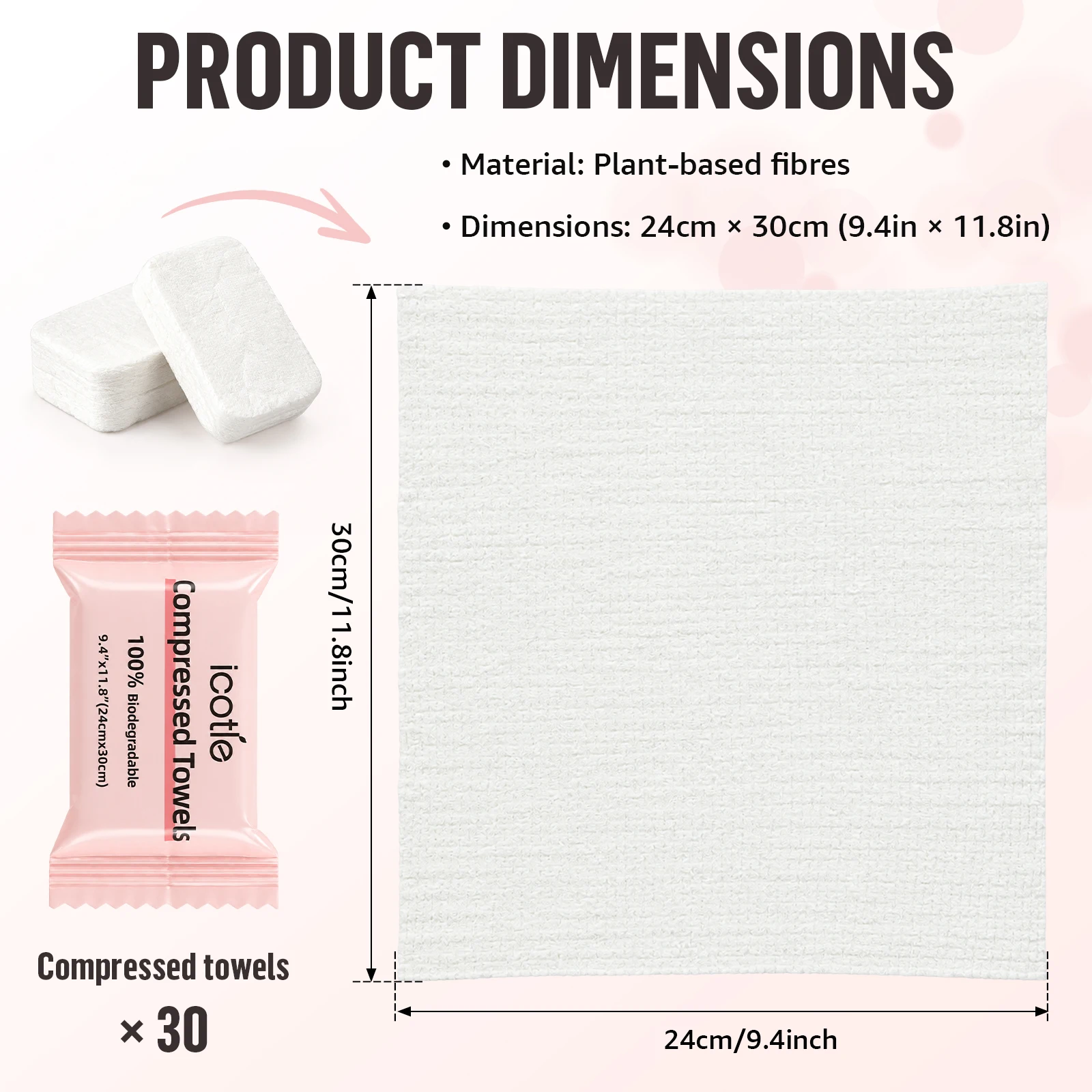 30Pcs Disposable Compressed Towels With Independent Packaging Camping and Hiking Compressed Towels Convenient To Carry