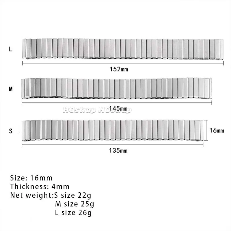 弾性ステンレス鋼ストラップ 16 ミリメートル 18 ミリメートル拡張ストレッチ金属時計バンド Huawei 社腕時計 GT3 GT2 46 ミリメートルユニバーサルブレスレット
