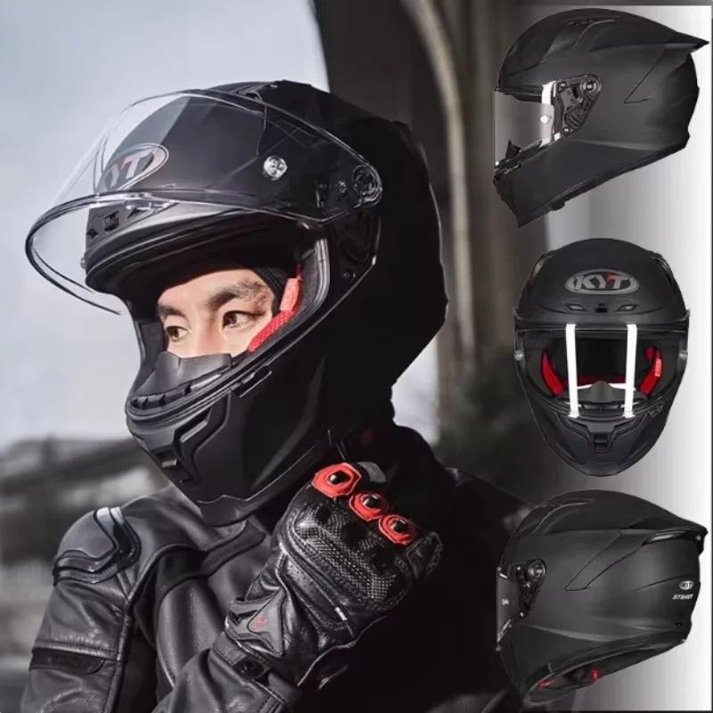 DOT ECE Certified Men's Motorcycle Helmet Full Face Four Seasons Universal Dual Lens Winter Riding Helmet ABS Material Commuting