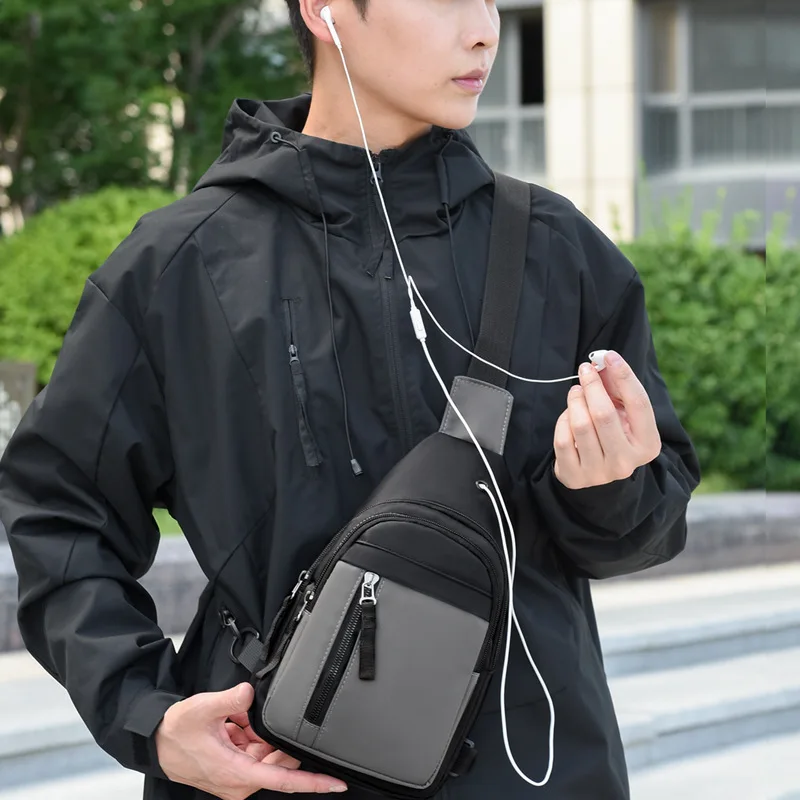 حقيبة أكسفورد خفيفة الوزن للرجال مقاومة للماء بكتف واحد لتخزين الهاتف متعددة الطبقات للتنقل والسفر والأعمال #1