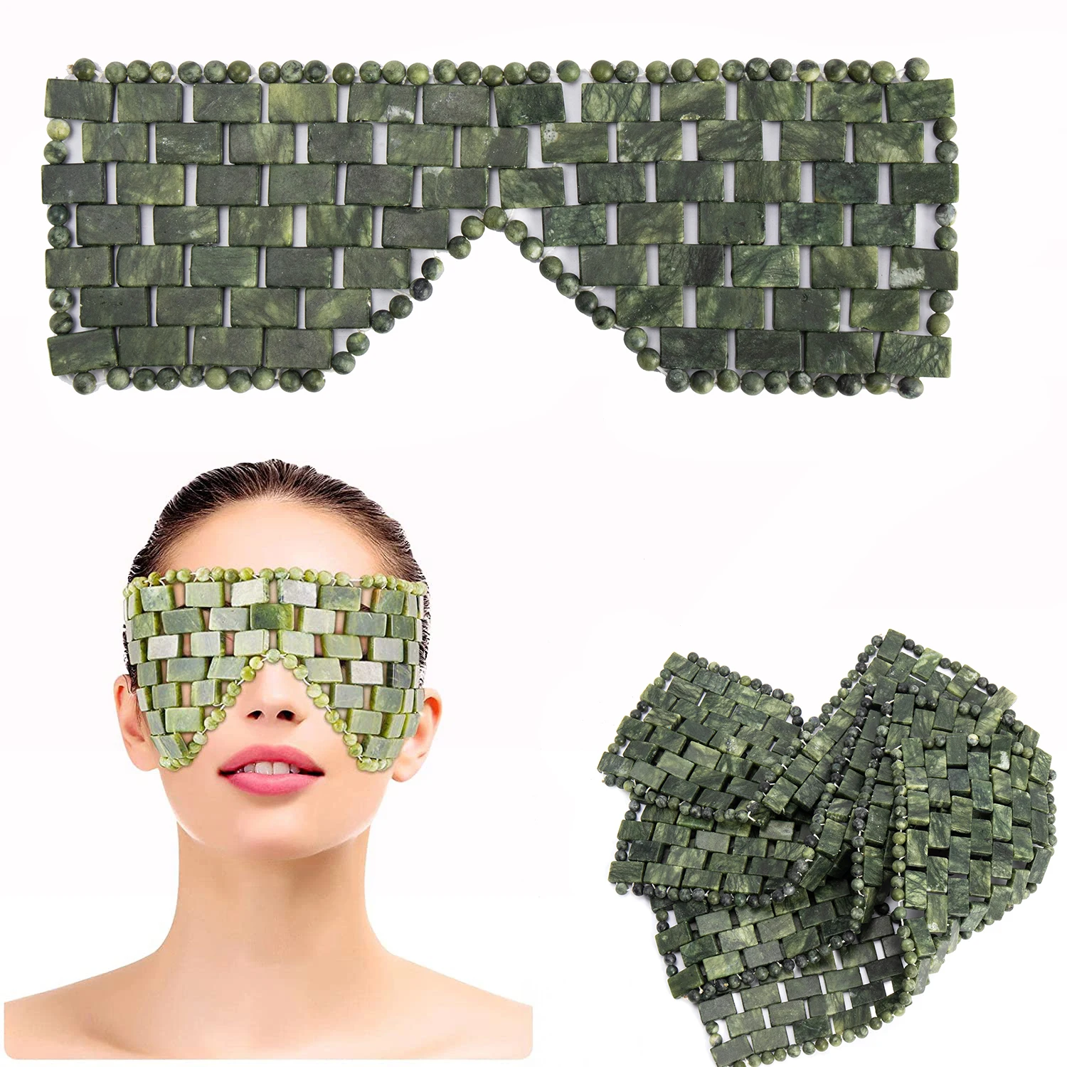 Natürliche Jade Gesicht Augen Maske Heißer/Kalt Stein Therapie Massage Werkzeug Hause Schönheit SPA Salon Hautpflege Schönheit Massager