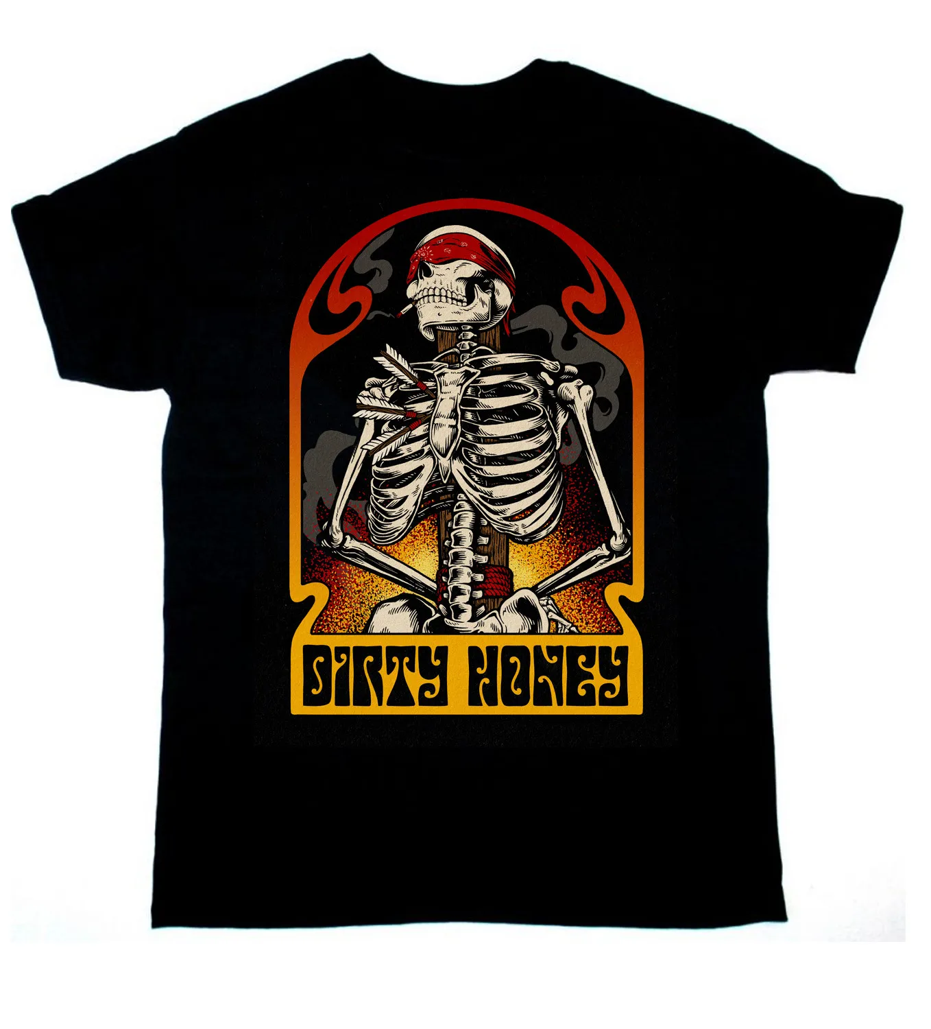 Dirty Honey Tied Up Skeleton For Fans Heavy Cotton Black All Size Shirt BL437