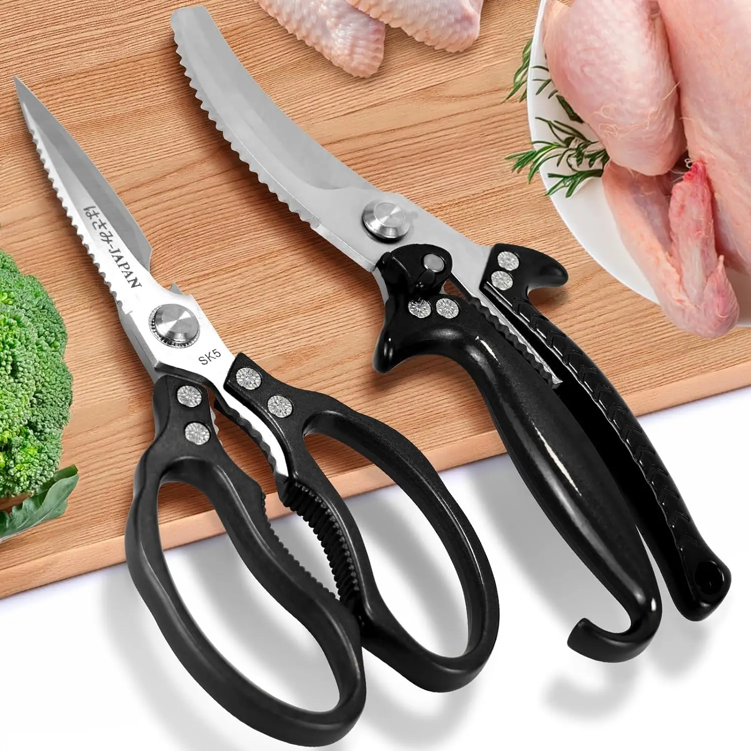 

Kitchen Shears, Heavy Duty Poultry Shears Set, Professional Kitchen Scissors all Purpose kitchen scissors for food Chicken Kits