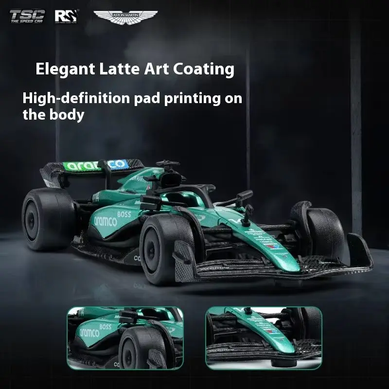 Model wyścigowy Aston Martin F1 Tsc Speed Card 1:43, symulacja, model samochodu ze stopu, kolekcja, ozdoba na biurko, zabawka