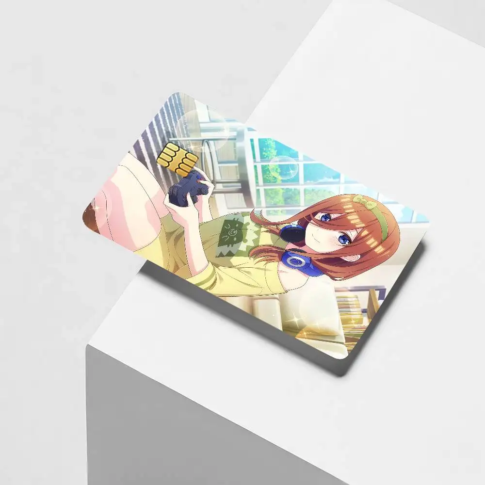 Anime role M-Miku N-Nakano Credit Card Decorative Card Stickers Suitable For Bank Cards Metro Transit Anti-scratch Gift 4PCS