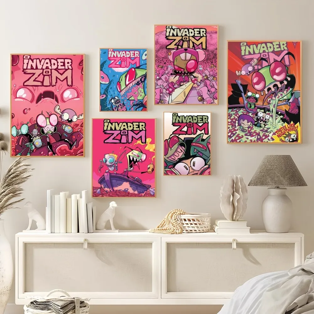 Invader Z-Zim Cartoon Poster Prints Wall Painting Bedroom Living Room Decoration Office Home