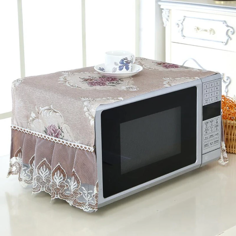 Microwave Oven Dust Cover Oil-proof Natural Material Breathable Protection With Storage Bag High Quality Kitchen Supplies