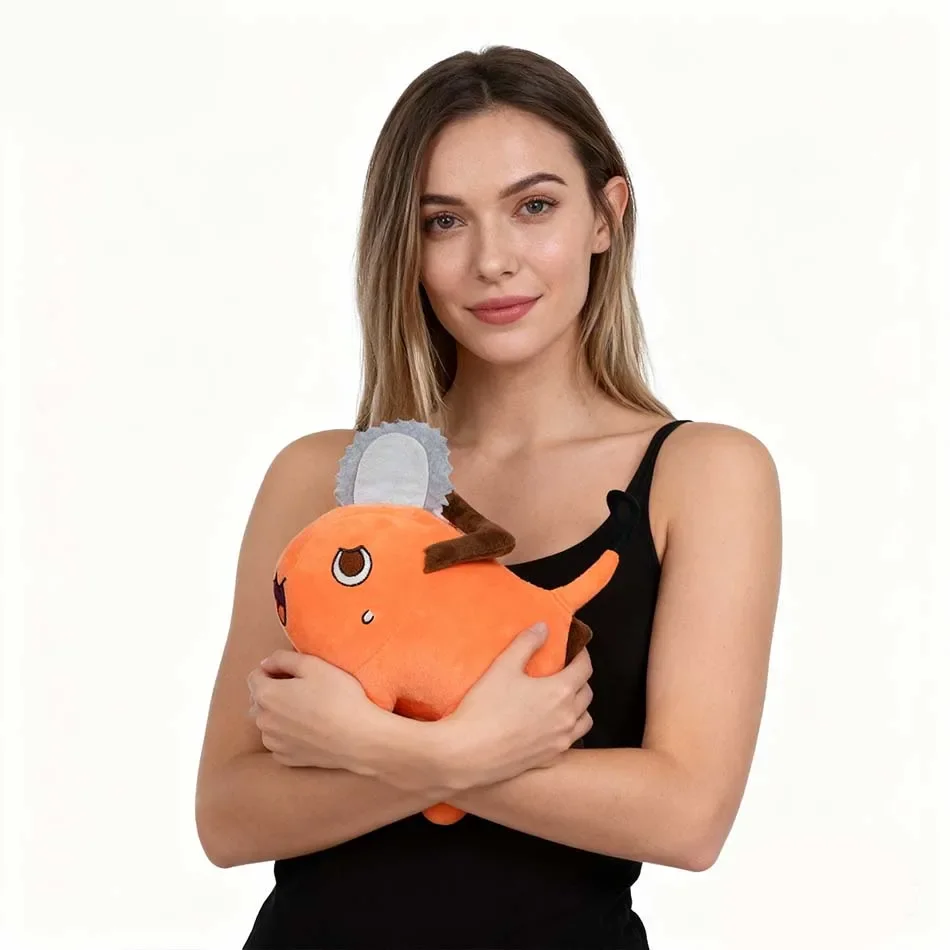 Wysokiej jakości 25-centymetrowy pluszowy Pochita z pilarką, urocze pluszowe lalki z pilarką, miękkie zabawki z kreskówek anime, poduszki, prezenty świąteczne.