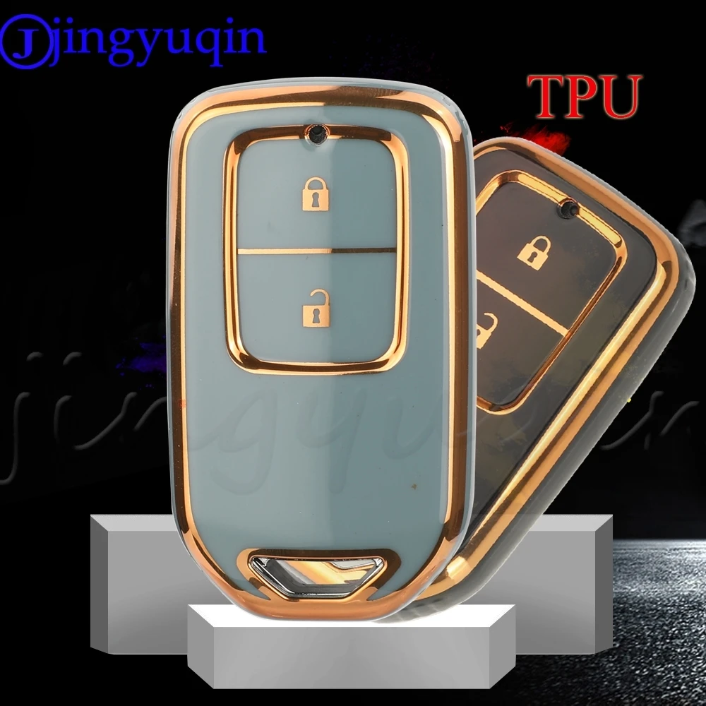 

jingyuqin TPU Auto Remote Car Key Case Cover For Honda CRV CR-V Fit Civic Accord HR-V HRV City Odyssey XR-V Keyless Protector