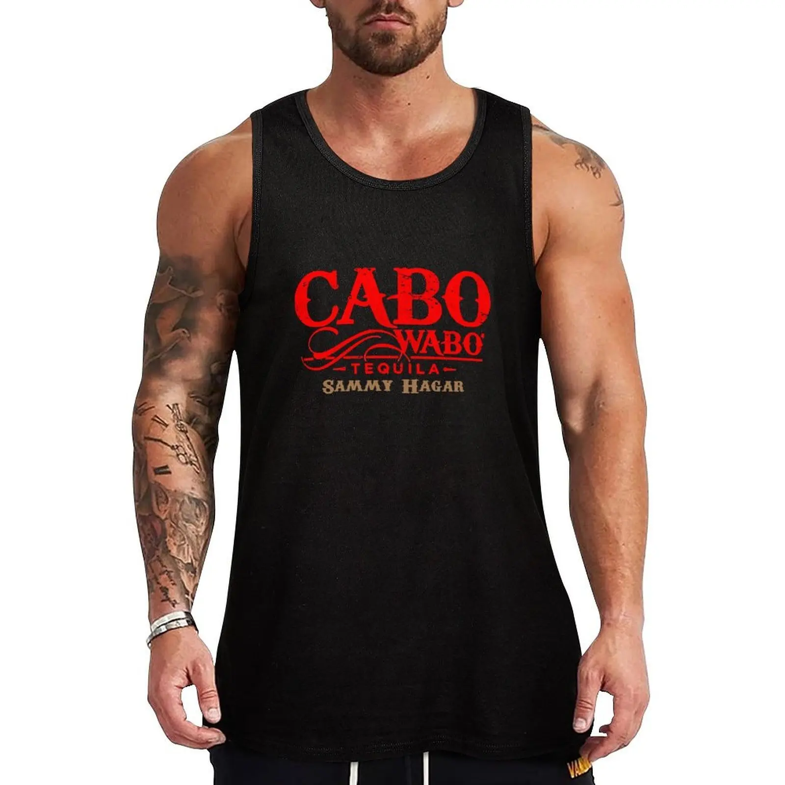 Camiseta sin mangas Cabo Wabo Cantina Tequila, estilo casual y holgado, ideal para el verano.