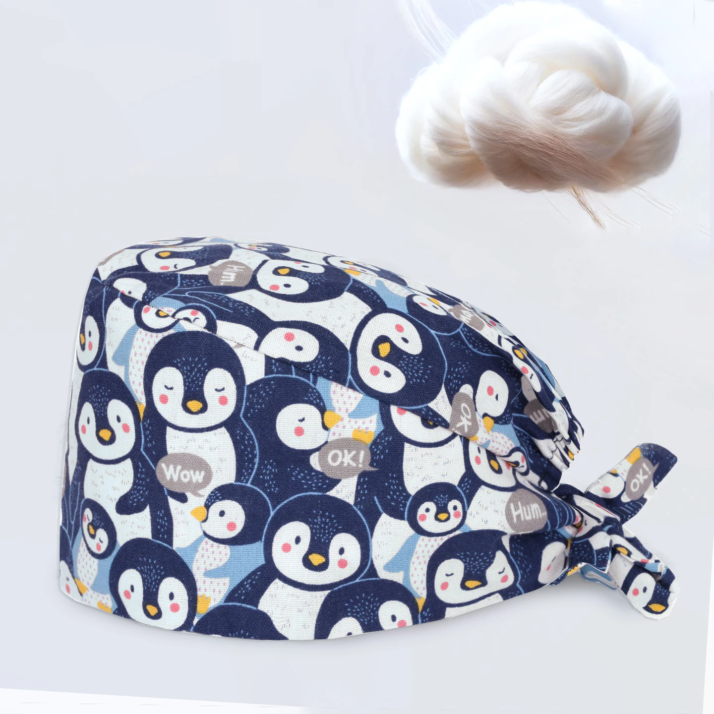 Women's Cotton Surgical Hat Dental Doctor Hat Nurse Cap Medical Scrubs for Operating Room Printed Adjust Tie Back Scrub Caps