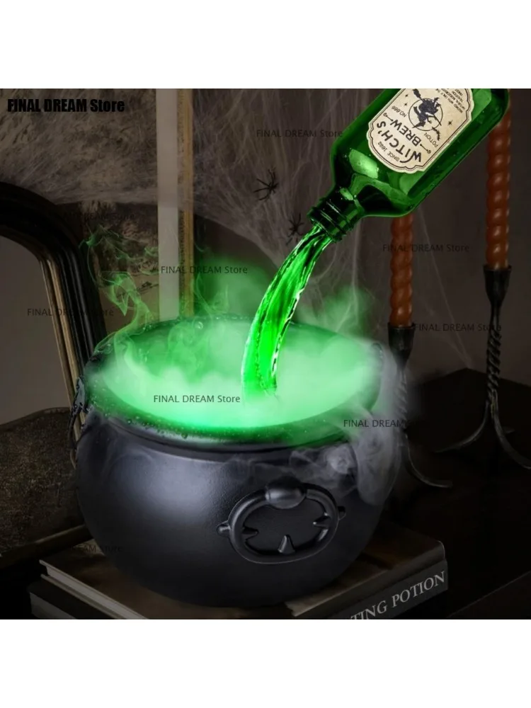 Bol de sorcière noir pour Halloween, bouteille flottante magique et diffuseur, décoration de maison d'horreur, accessoires effrayants de fête Hocus Pocus, décor d'halloween