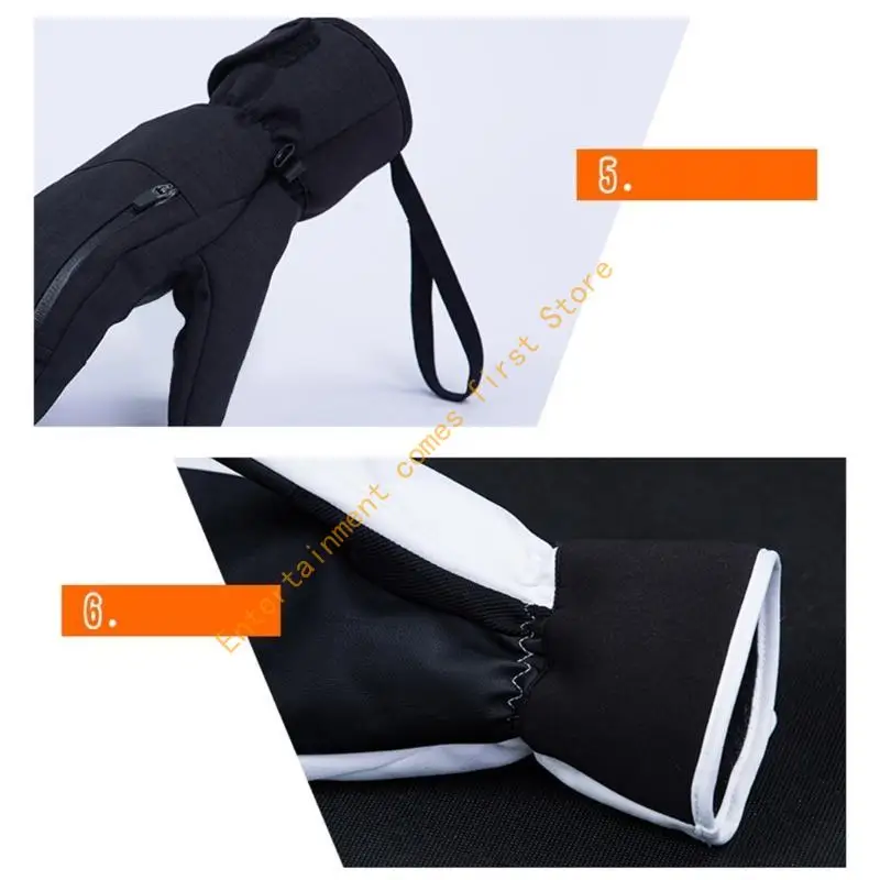 

Warm Thermal Thick Ski Gloves for Unisex Winter Waterproof Ski Gloves Outdoor Snowboard Gloves with Touchscreens Pocket 55KD