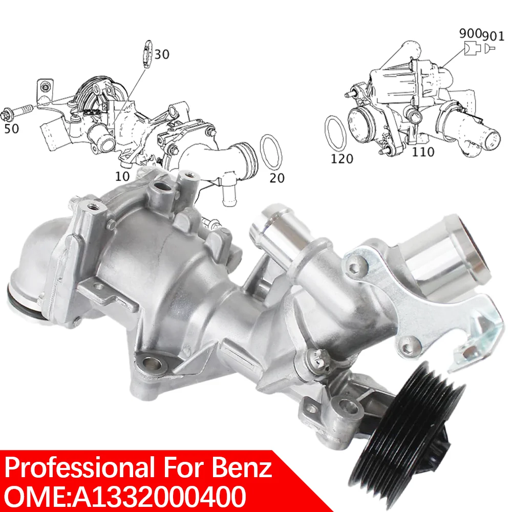 A1332000400 For Mercedes Benz M133 A-Class W176 C117 X156 A46 AMG CLA45 GLA45 original car Cooling Water Pump fluid A1332000001