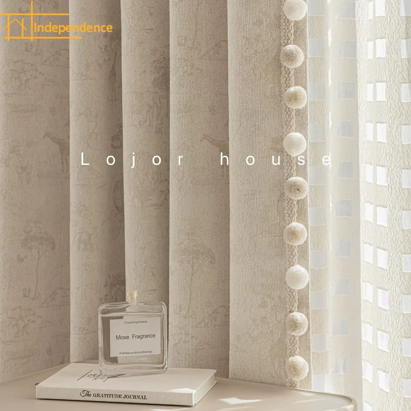 Animal Jacquard Curtains Children's Room Chenille Shade Curtains for Living Room Bedroom Customized Partition Door Curtains