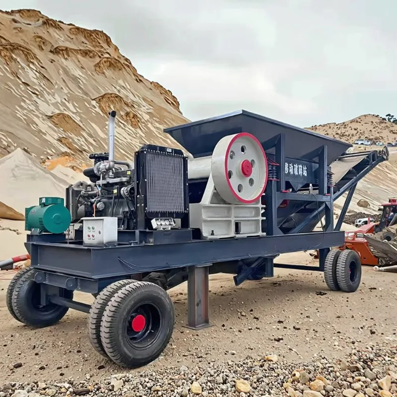 Customized Portable Mobile Jaw Crusher Mining Construction PLC Controlled AC Motor Engine High Capacity 70-580t/h Crushes Ores I