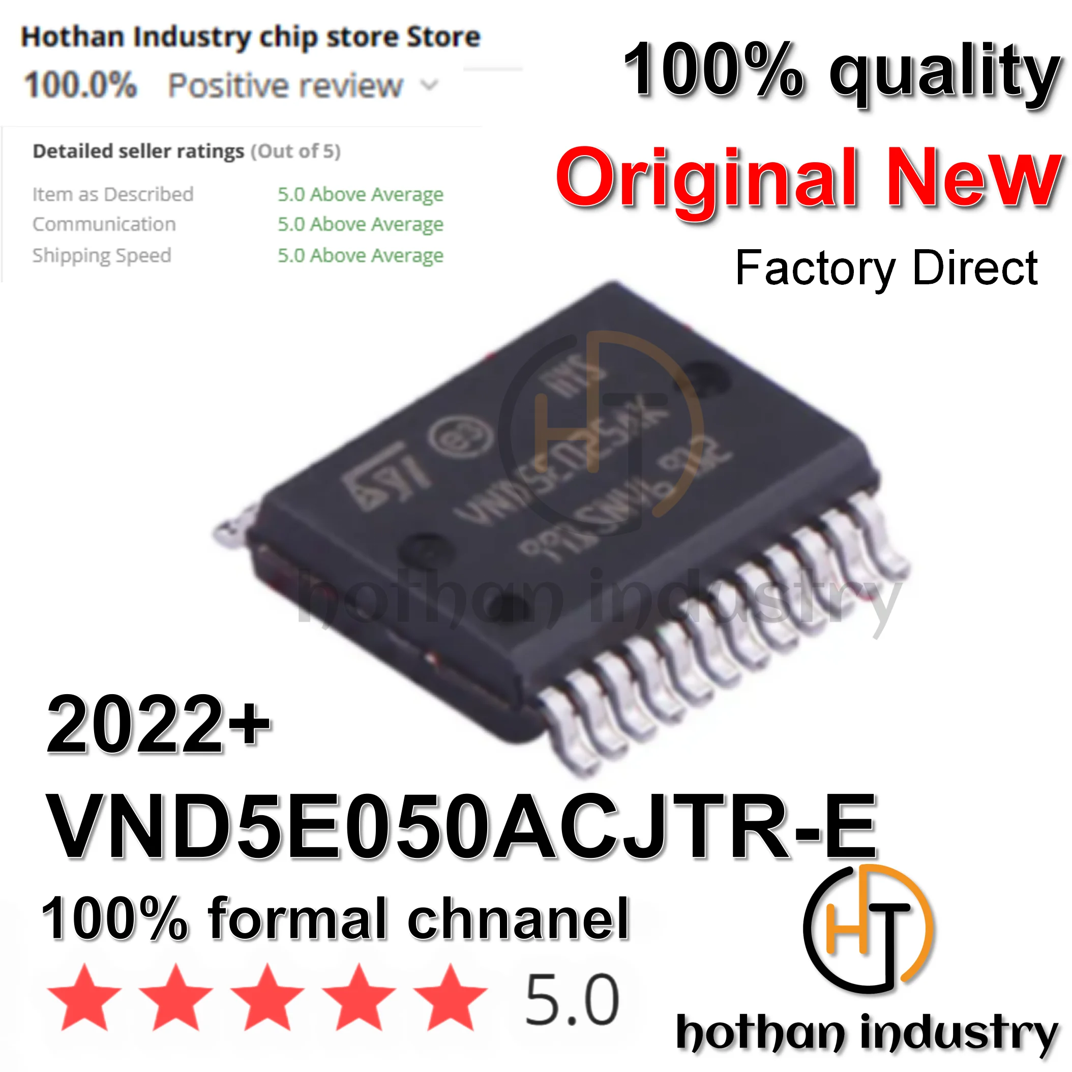 

（1-10PCS）100% NEW VND5E050ACJTR-E Gate Drivers Double CH High-Side 41V 50mOhm 27A